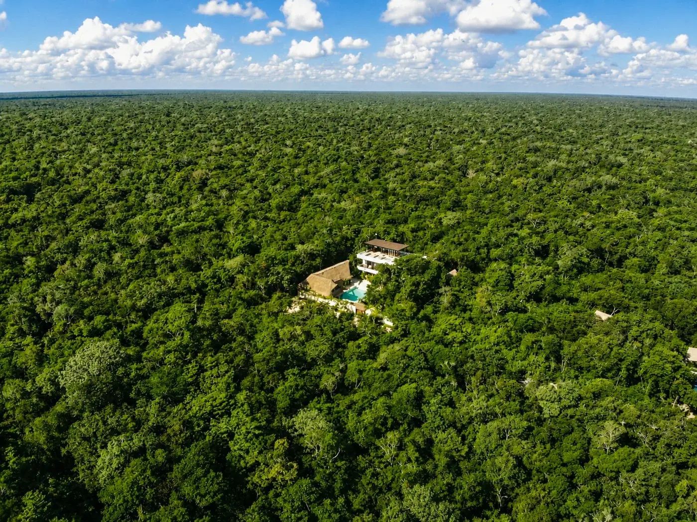 Aerial view of Amari Medical Institute in the jungle
