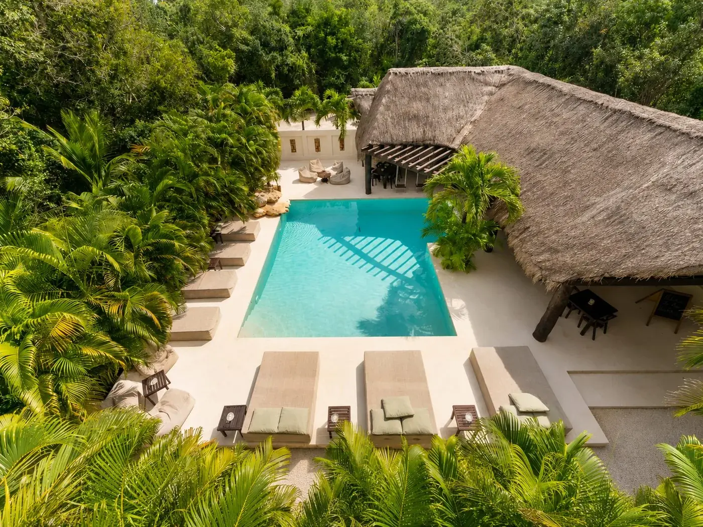 Pool and palapa lounge at Amari Medical Institute